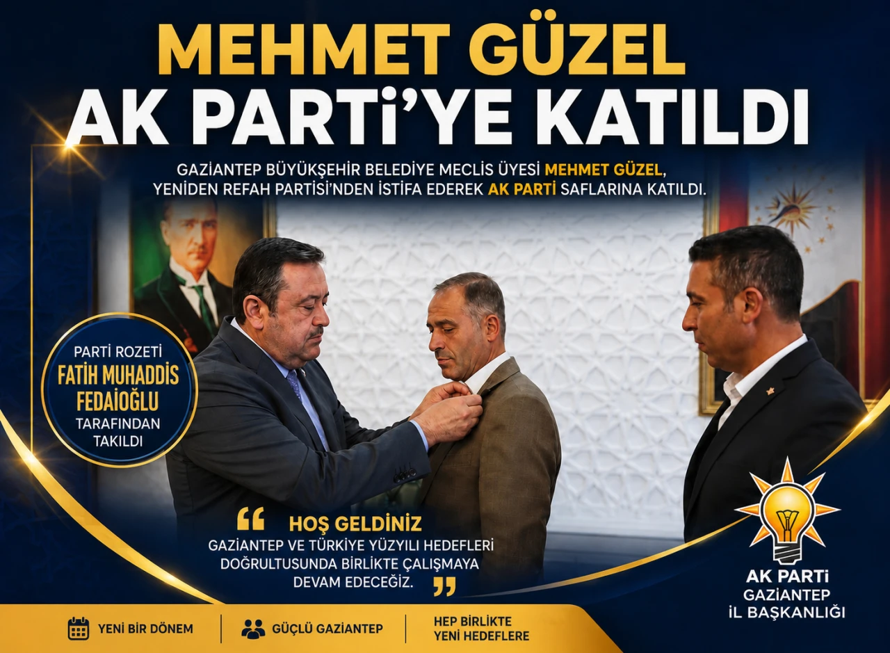 Yeniden Refah&rsquo;tan AK Parti&rsquo;ye Ge&ccedil;iş: Mehmet G&uuml;zel Rozetini Taktı