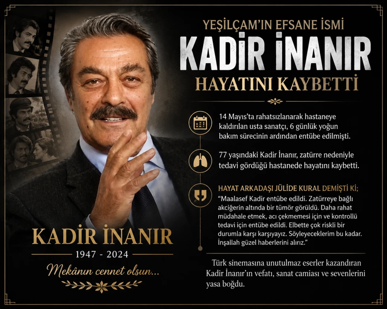 Yeşil&ccedil;am&rsquo;ın Usta İsmi Kadir İnanır Hayatını Kaybetti