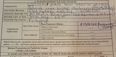 1 kilometre boyunca yola beton d&ouml;ken miksere 191 bin lira ceza kesildi
