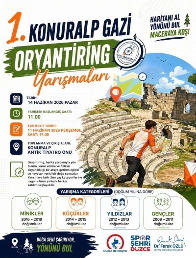 1. Konuralp Gazi oryantiring yarışması başlıyor
