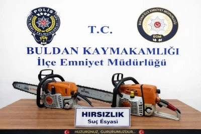 100 bin liralık motorlu testereleri &ccedil;alan hırsızlar polisten ka&ccedil;amadı
