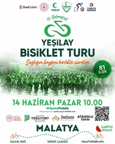&rsquo;13. Geleneksel Yeşilay Bisiklet Turu&rsquo; 14 Haziran&rsquo;da d&uuml;zenlenecek
