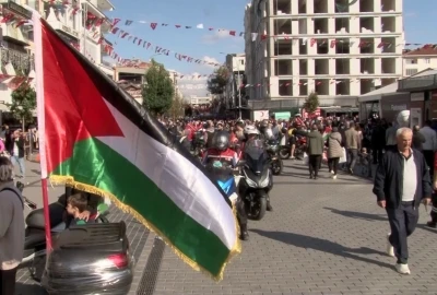 2 bin motorcu Gazze’deki zulme dikkat çekti
