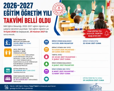 2026-2027 Eğitim &Ouml;ğretim Yılı Takvimi Belli Oldu