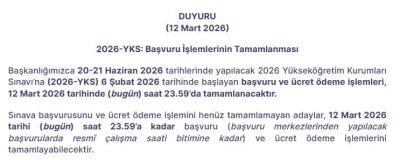 2026-YKS başvuru işlemleri bug&uuml;n sona eriyor
