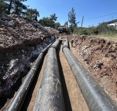 21,5 kilometre arızalı isale hattının 8.5 kilometresi tamamlandı
