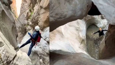 27 şelale inişli Dilliçay Kanyonunun ilk geçişi gerçekleştirildi
