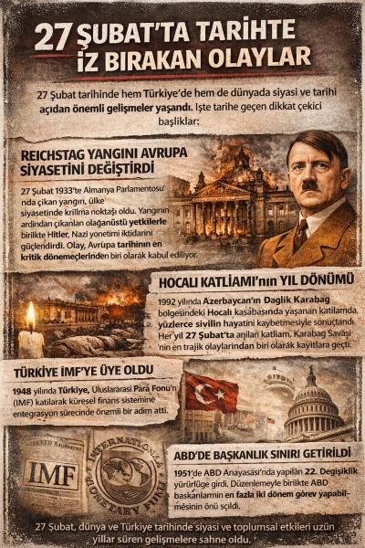 27 Şubat&rsquo;ta Tarihte İz Bırakan Olaylar