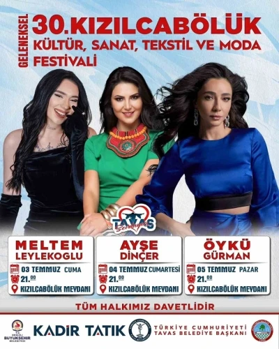 30&rsquo;uncu Geleneksel Kızılcab&ouml;l&uuml;k K&uuml;lt&uuml;r, Sanat, Tekstil ve Moda Festivali i&ccedil;in geri sayım başladı
