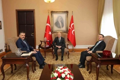 Adalet Bakanı G&uuml;rlek ve İ&ccedil;işleri Bakanı &Ccedil;ift&ccedil;i, TBMM&rsquo;de MHP lideri Bah&ccedil;eli&rsquo;yi ziyaret etti
