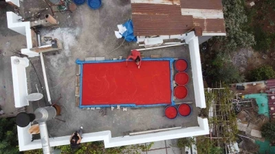 Adana’da damlar kırmızıyla renklendi: Güneşle pişen emek
