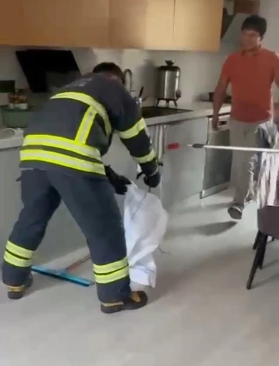 Adana’da mutfaktan çıkan yılan paniğe yol açtı
