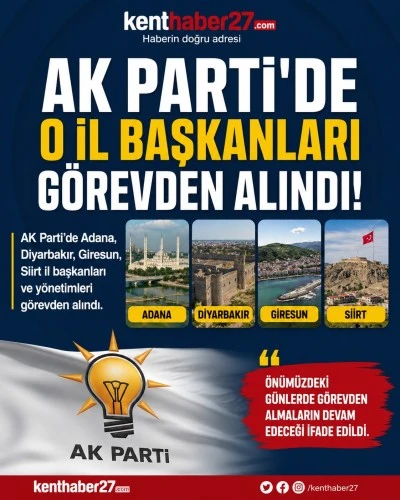 AK Parti&rsquo;de O İl Başkanları G&ouml;revden Alındı