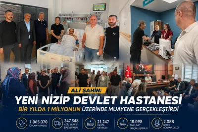 AK Parti Gaziantep Milletvekili Ali Şahin: &ldquo;Yeni Nizip Devlet Hastanemiz Bir Yılda 1 Milyonun &Uuml;zerinde Muayene Ger&ccedil;ekleştirdi&rdquo;