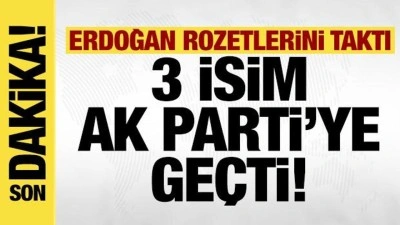AK Parti&rsquo;ye ge&ccedil;işler s&uuml;r&uuml;yor: Erdoğan 3 vekilin daha rozetini taktı!