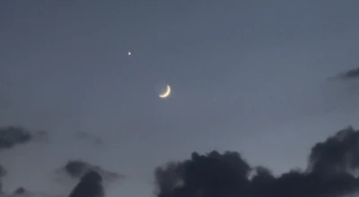 Ak&ccedil;akoca&rsquo;da ay ve yıldız aynı karede
