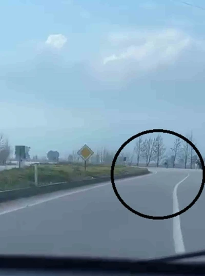 Akrobatik hareketler yapan motosiklet s&uuml;r&uuml;c&uuml;s&uuml; tarlaya u&ccedil;tu
