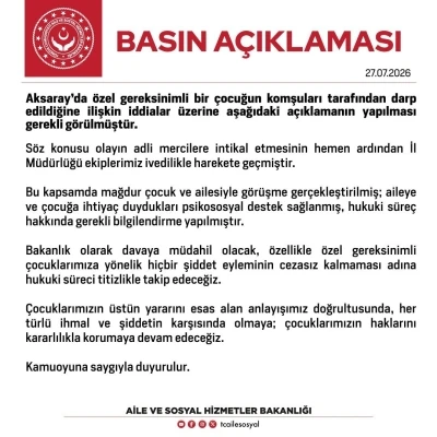 Aksaray&rsquo;da komşuları tarafından darbedilen &ccedil;ocuğa psikososyal destek sağlandı
