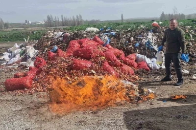 Alaca&rsquo;da ka&ccedil;ak sigara ve alkol yakılarak imha edildi
