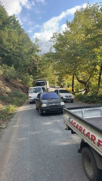 Alaplı’da yola devrilen ağaç, vatandaşlar  tarafından kaldırıldı
