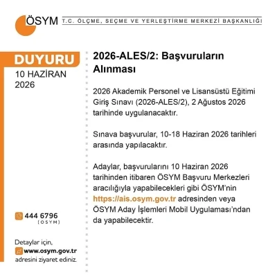 ALES başvuruları başladı
