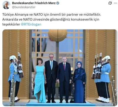 Almanya Şans&ouml;lyesi Friedrich Merz&rsquo;den T&uuml;rk&ccedil;e teşekk&uuml;r paylaşımı

