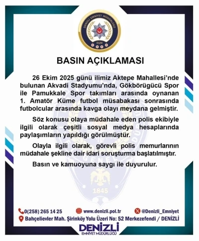 Amatör maçta polisin biber gazlı müdahalesiyle ilgili soruşturma başlatıldı
