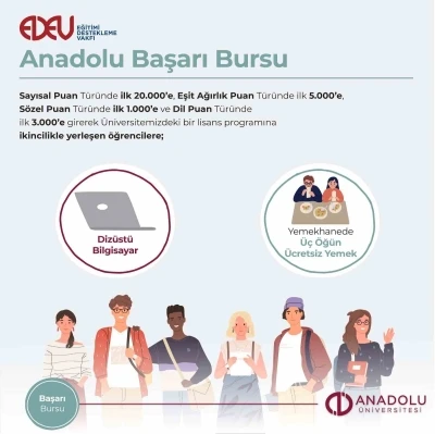 Anadolu Üniversitesi burslarıyla da öğrencinin yanında

