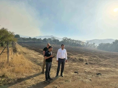 Anız yangını 3 köye sıçradı, yerleşim yerlerine ulaşmadan kontrol altına alındı
