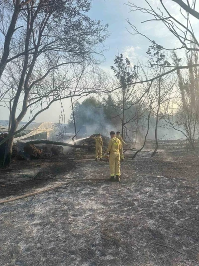 Anız yangınına itfaiye ekipleri müdahale etti

