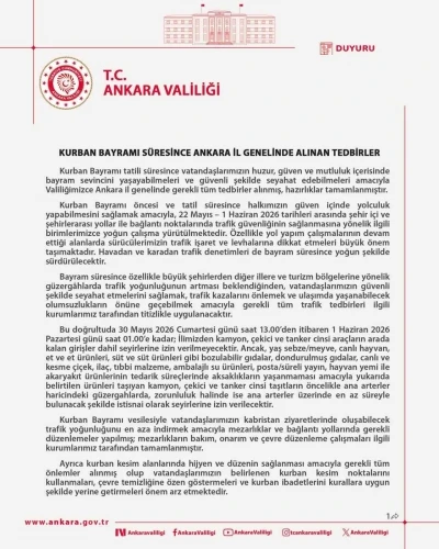 Ankara&rsquo;da bayramda 24 binin &uuml;zerinde emniyet ve jandarma personeli g&ouml;rev başında olacak
