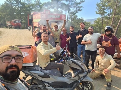 Antalya’daki yangınlarda motokuryelerden ücretsiz lojistik destek
