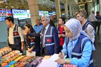Antalya otogarında bayram &ouml;ncesi bilet ve fiyat etiketi denetimi
