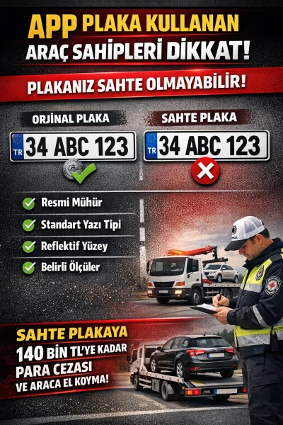 APP Plaka Kullanan Ara&ccedil; Sahipleri Dikkat: Plakanız Sahte Olmayabilir! İşte Ayırt Etme Y&ouml;ntemi