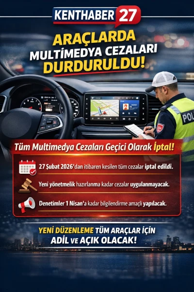 Ara&ccedil;larda Multimedya Ekran Cezaları Ge&ccedil;ici Olarak Durduruldu