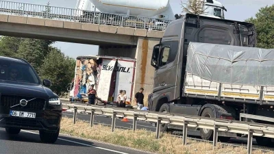 Arıza yapan kamyonete &ccedil;arpıp ka&ccedil;tı: 1 yaralı
