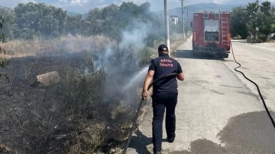 Arsuz&rsquo;da bah&ccedil;e yangını
