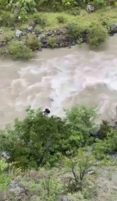 Artvin&rsquo;de bir otomobil &Ccedil;oruh Nehri&rsquo;ne d&uuml;şt&uuml;; baba ile oğlu aranıyor
