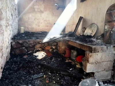 Aşkale’de korkutan yangın
