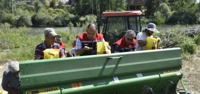 Aslandede köyünde 158 dekar alanda suni mera oluşturuldu
