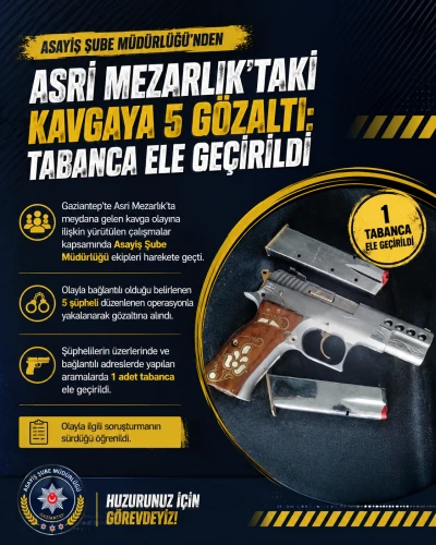 Asri Mezarlık&rsquo;taki Kavgaya 5 G&ouml;zaltı: Tabanca Ele Ge&ccedil;irildi