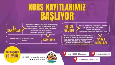 Atakum’da el sanatları ve kişisel gelişim kursları
