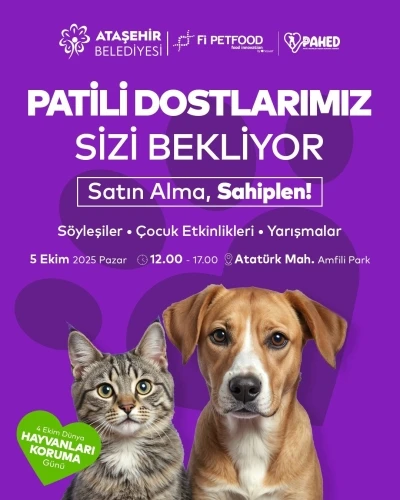 Ataşehir’de Dünya Hayvanları Koruma Günü etkinliği: &quot;Satın Alma, Sahiplen&quot;
