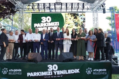 Ataşehir&rsquo;de yenilenen 30 parkın a&ccedil;ılışı yapıldı
