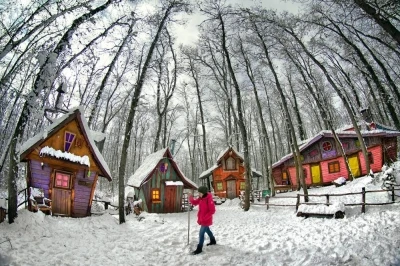 Avrupa&rsquo;nın en b&uuml;y&uuml;k doğal yaşam parkı Ormanya beyaz &ouml;rt&uuml;yle kaplandı
