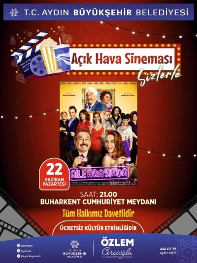 Aydın B&uuml;y&uuml;kşehir Belediyesi vatandaşları a&ccedil;ık hava sineması etkinlikleri ile buluşturacak
