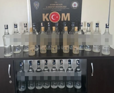 Aydın’da 25 litre sahte içki ele geçirildi
