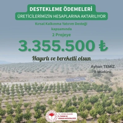 Aydın’da kırsal kalkınmaya 3 milyon TL destek
