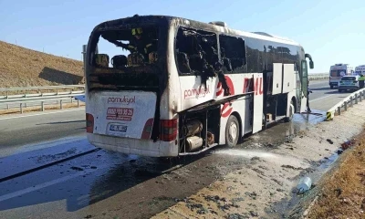Aydın’da yolcu otobüsü alevlere teslim oldu

