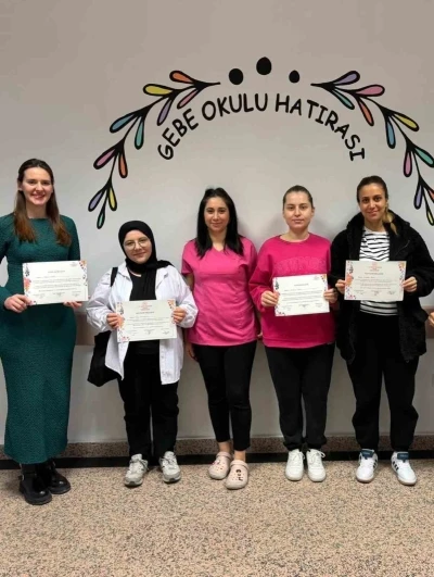 Babaeski&rsquo;de şubat ayı gebe okulu eğitimleri tamamlandı
